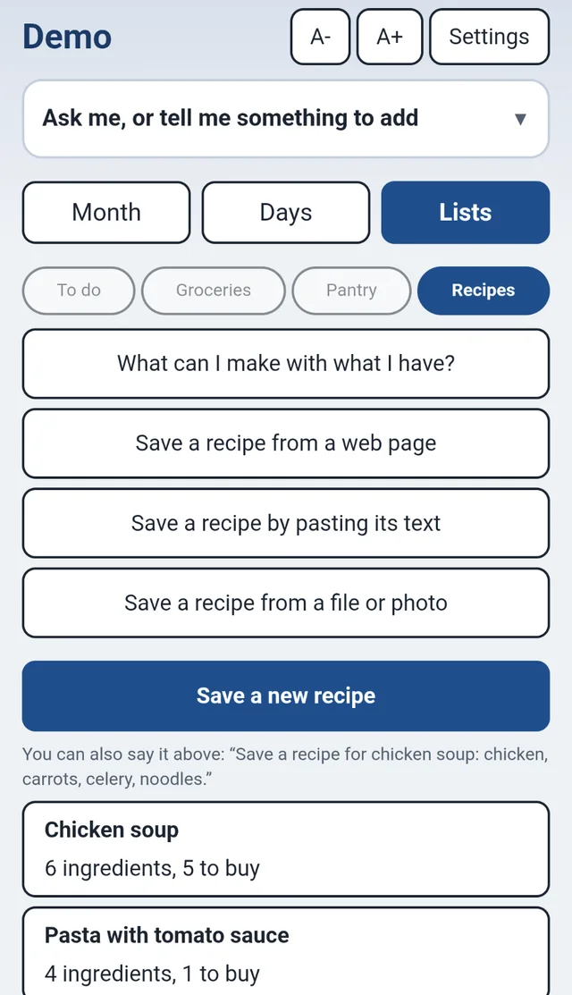 The What you can make screen